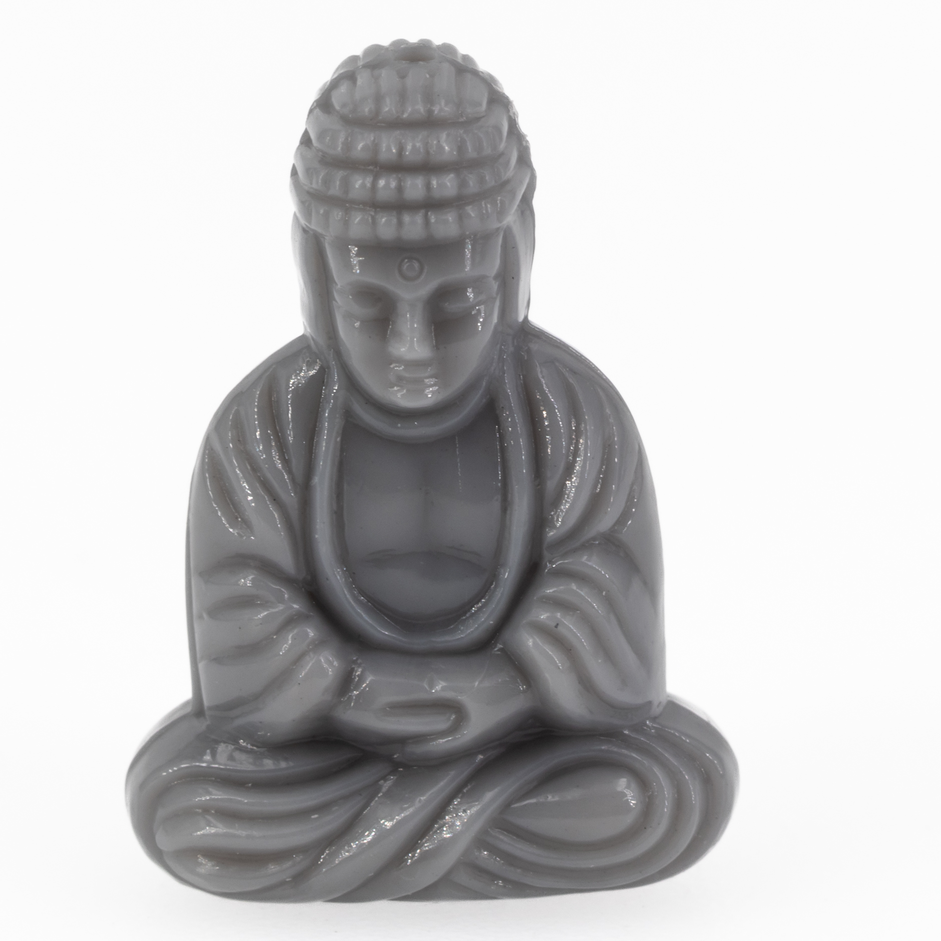 25x18 Buddha-Perle sitzend in grau Satt