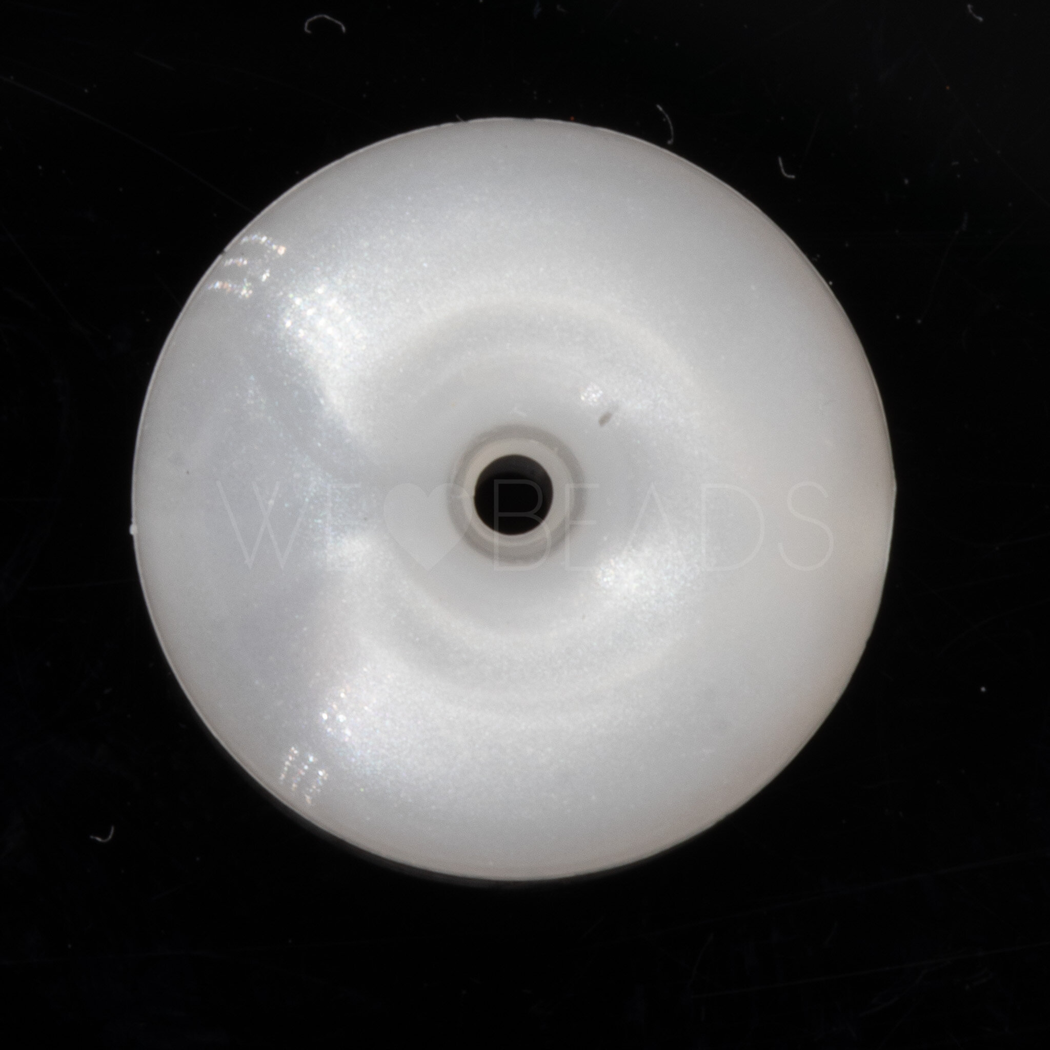 14mm Donut Beads in silk white