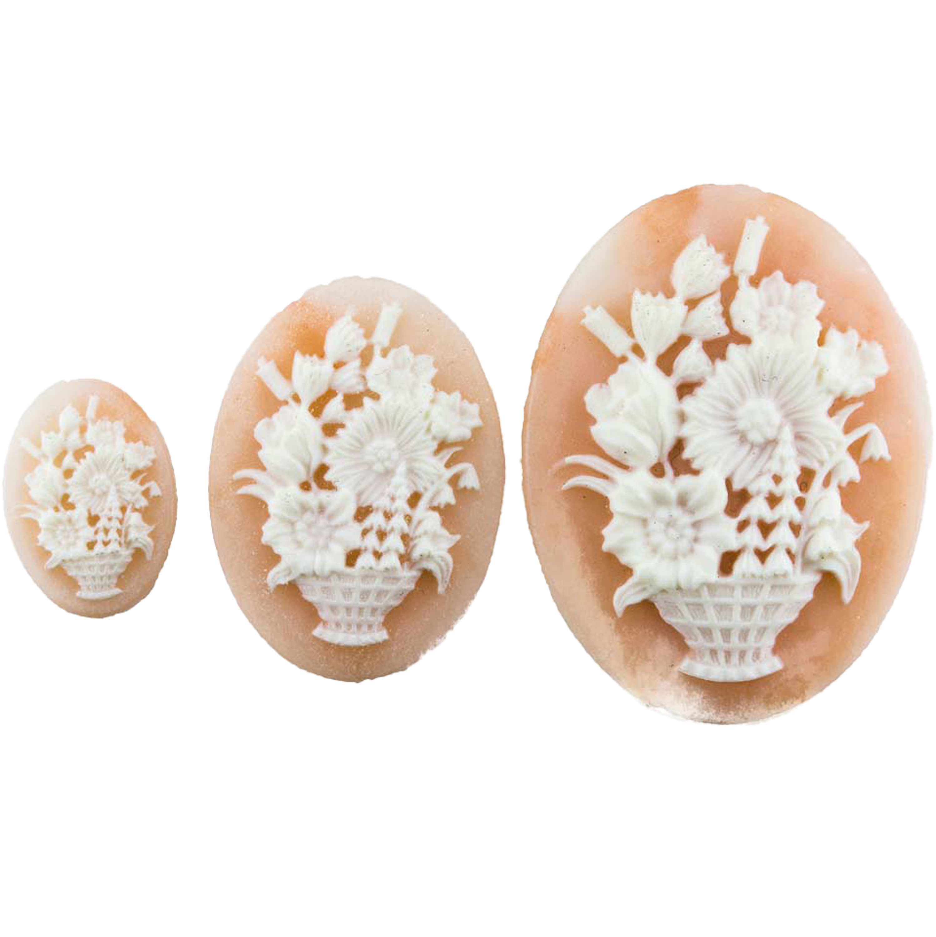 18x13 Kamee oval in Rosa / Weiss