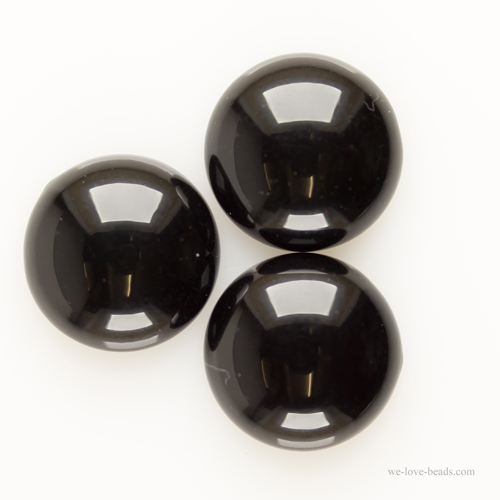 20mm Cabochon Rund in schwarz