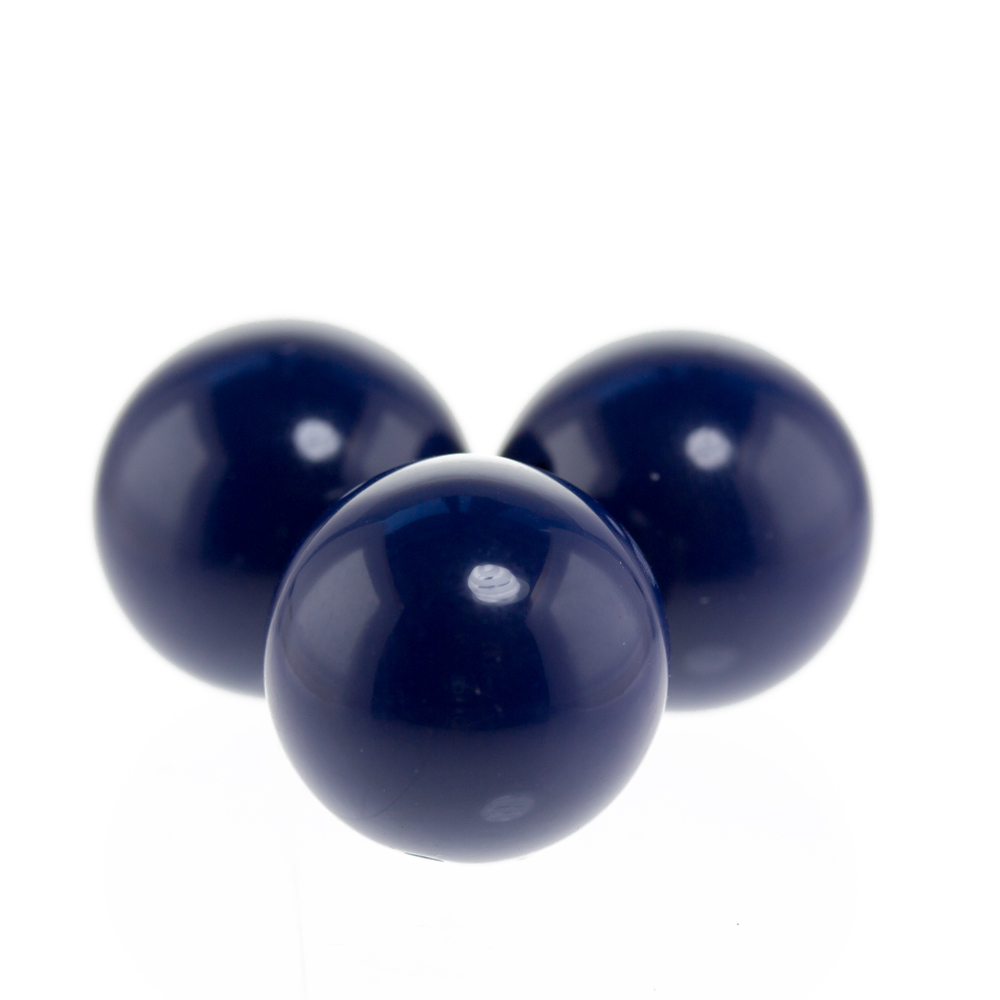 10mm Rundperle in  stahlblau Satt