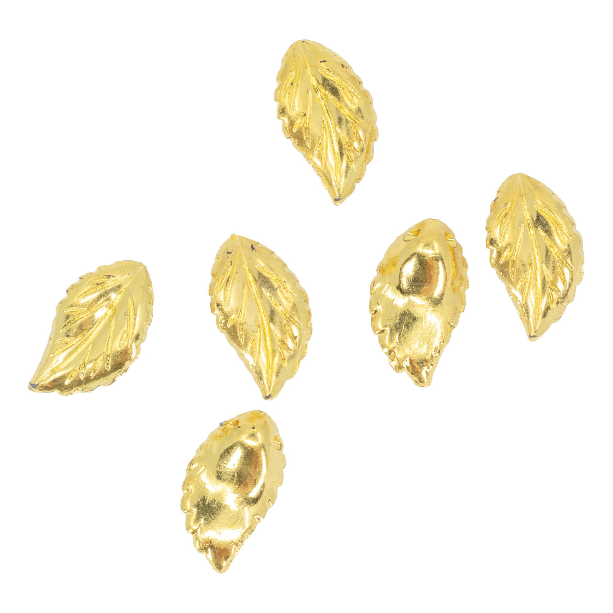 15mm Leaf Beads in gold