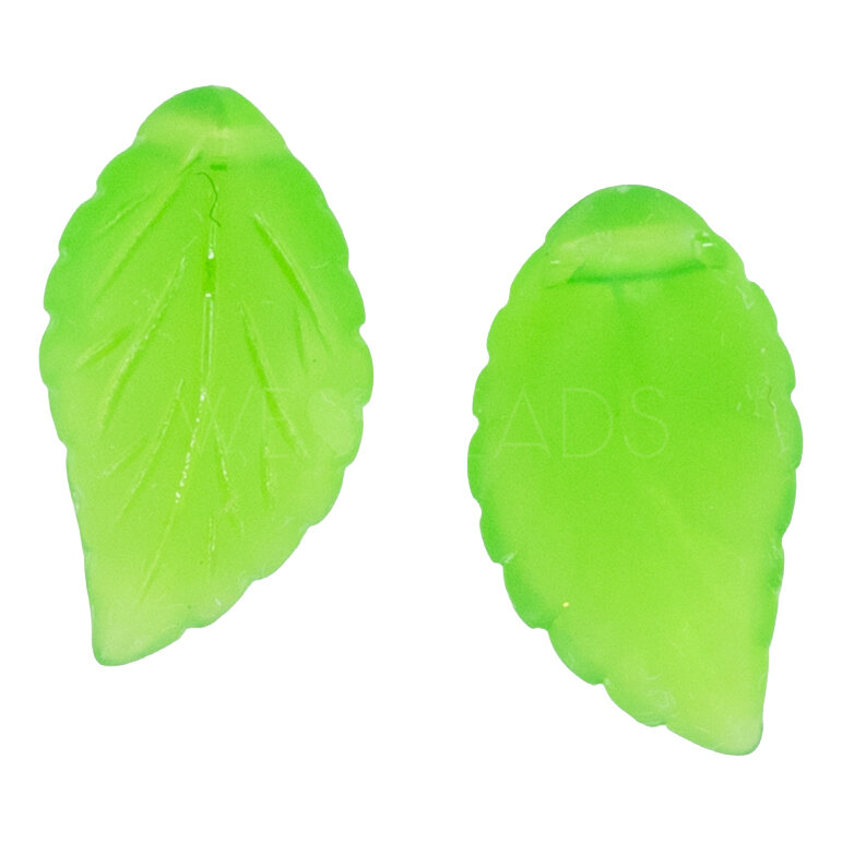 15mm Blatt Perle in blaugrün