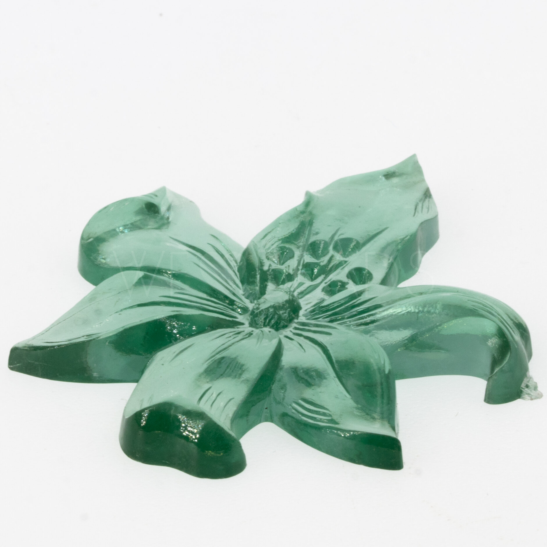 49mm Flower Cabochon in light quarz green