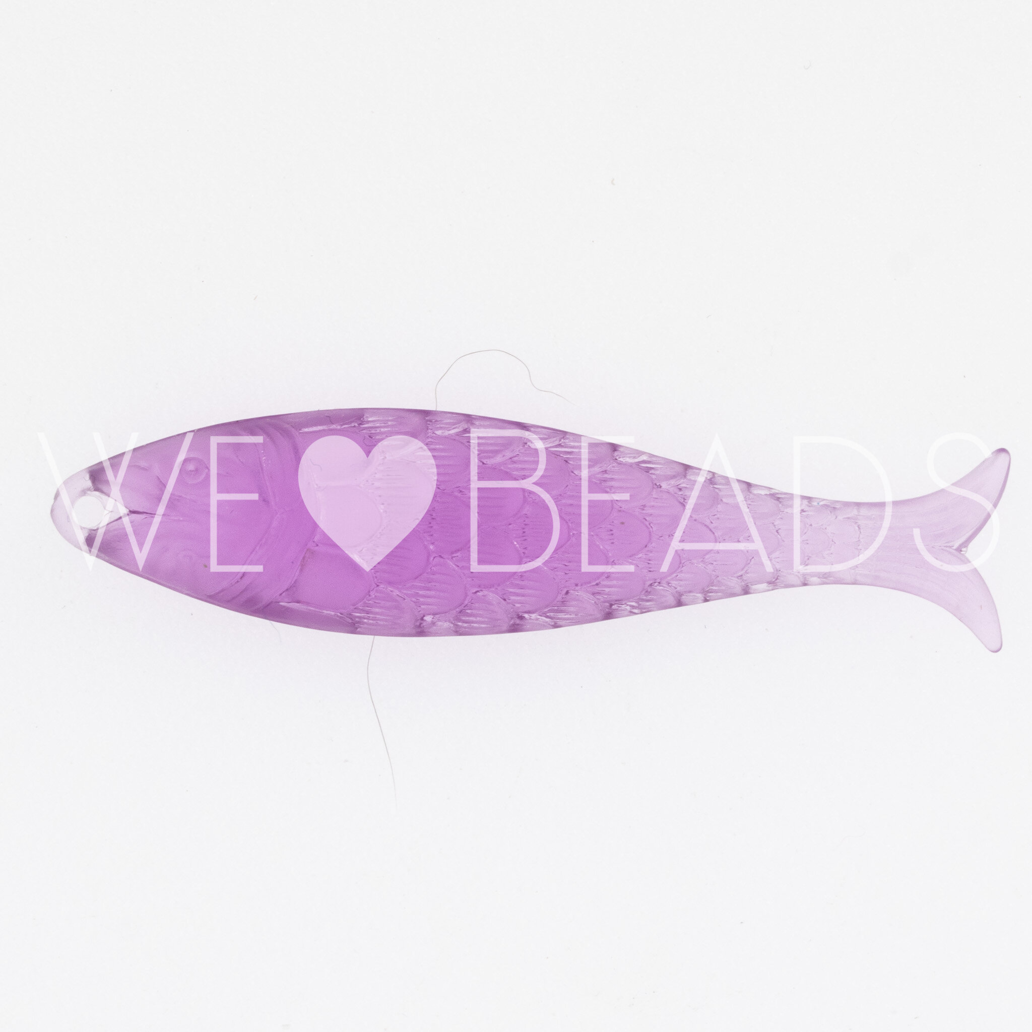 48x11 Fisch Charm in mulberry purple Translucent, Frosted