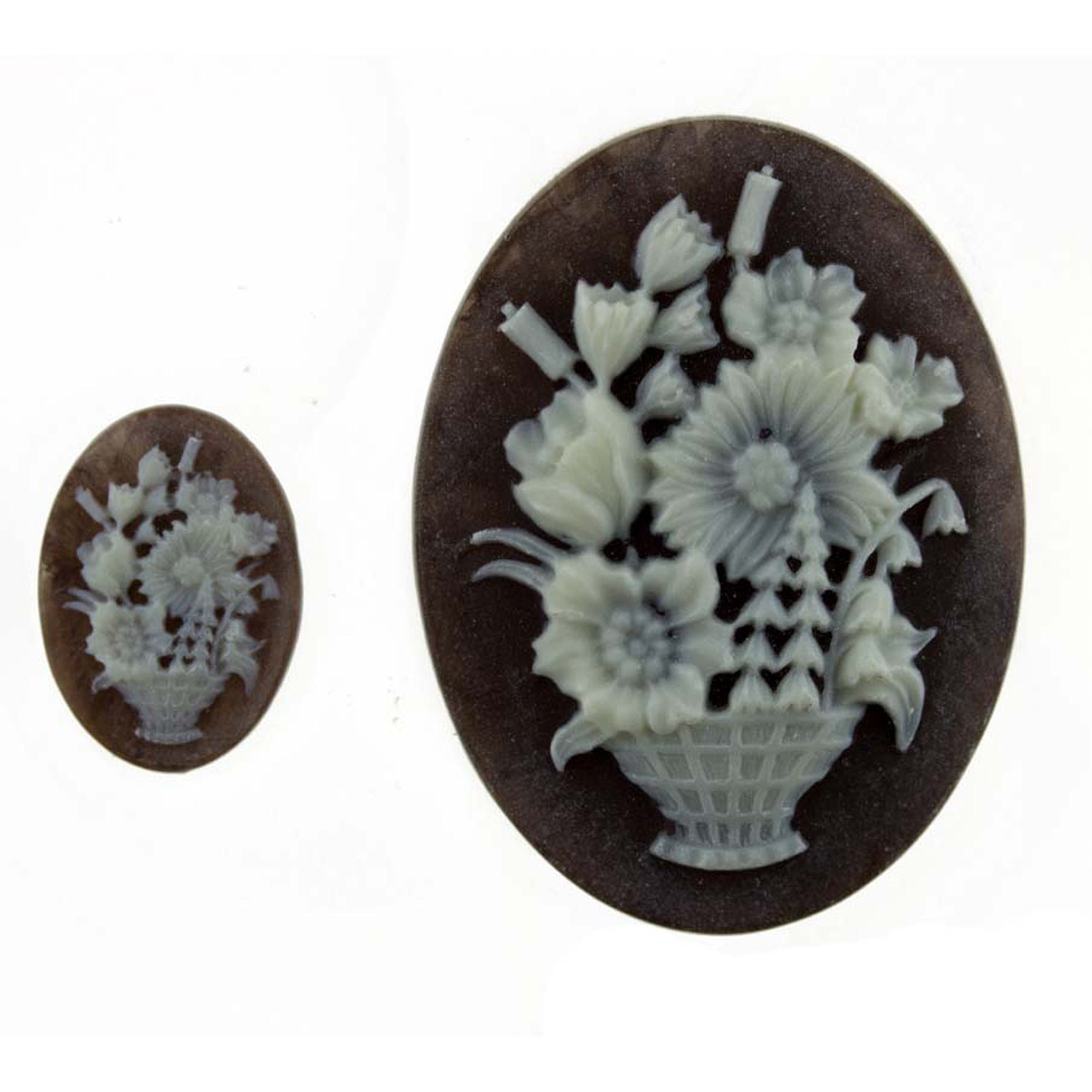 18x13 Kamee oval in Braun / Elfenbein