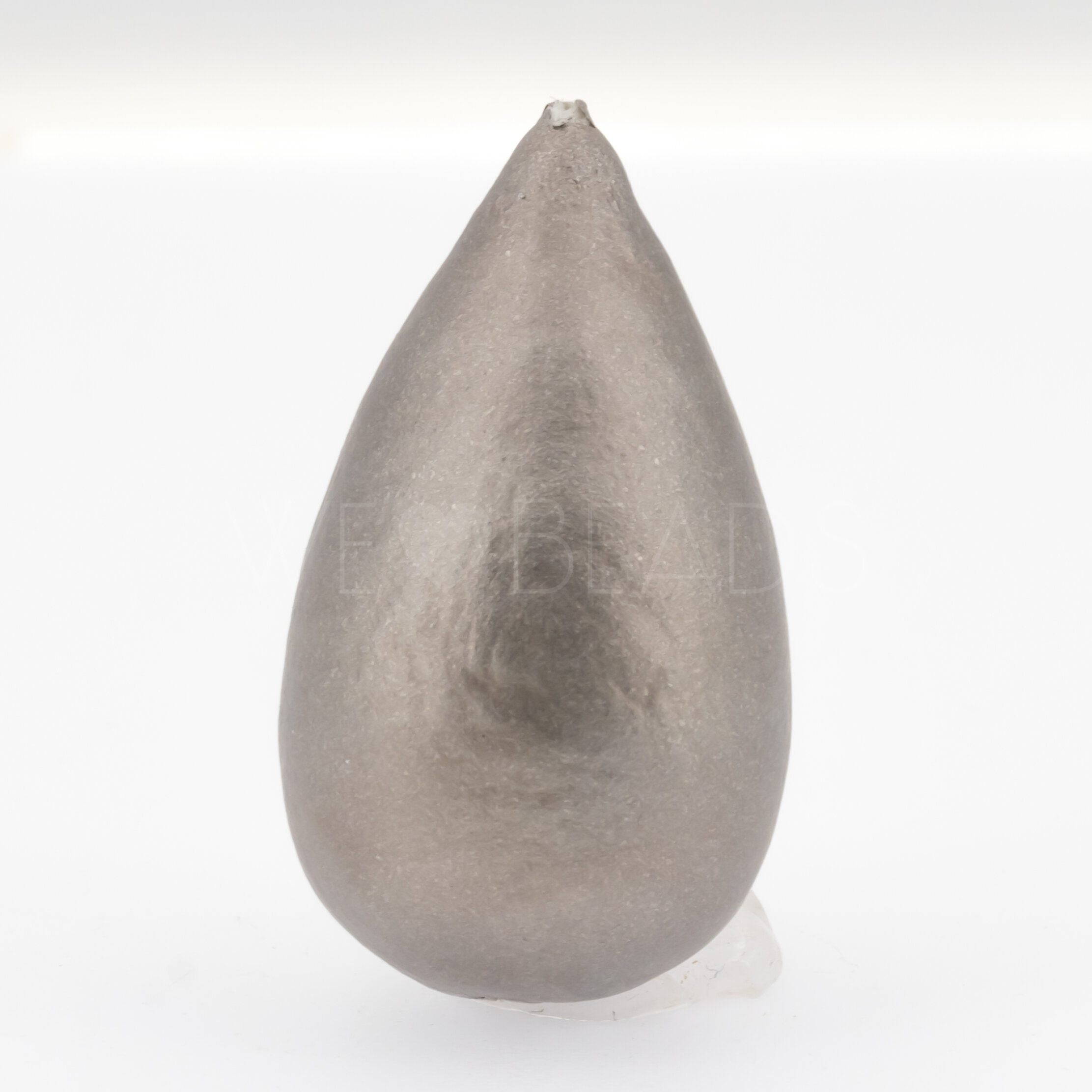 40x23 Paper-Mache Bead Tropfen in silbergrau matt
