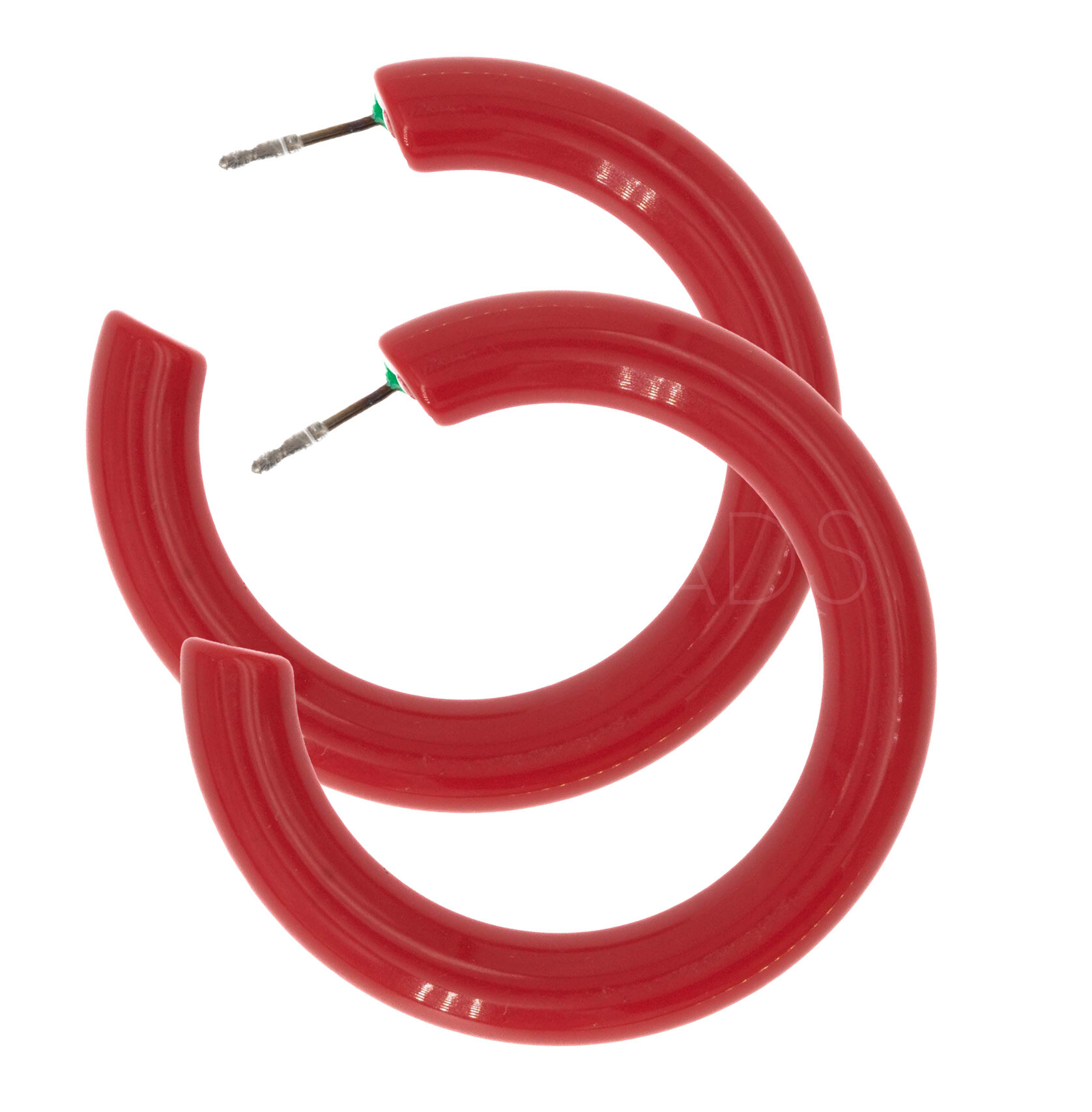 42mm Creole Ring in corall rot (1Paar)