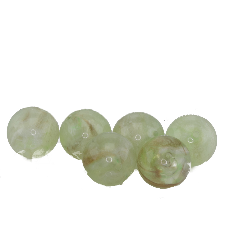12mm Rundperle in  pastellgrün mit goldhauch Marmor