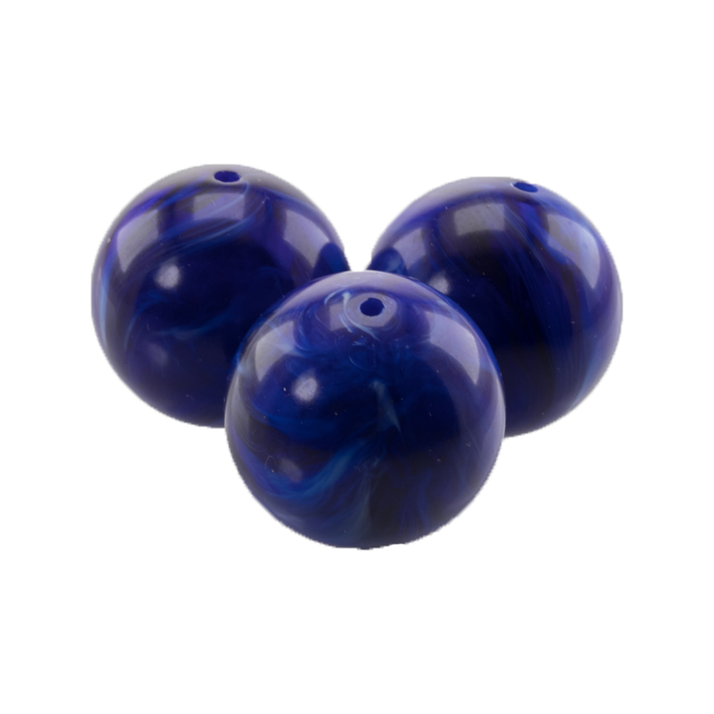 25mm Rundperle in  königsblau Marmor