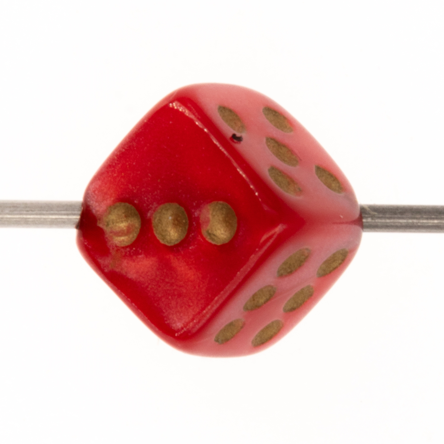  8mm Dice bead - burning rose Silk, in