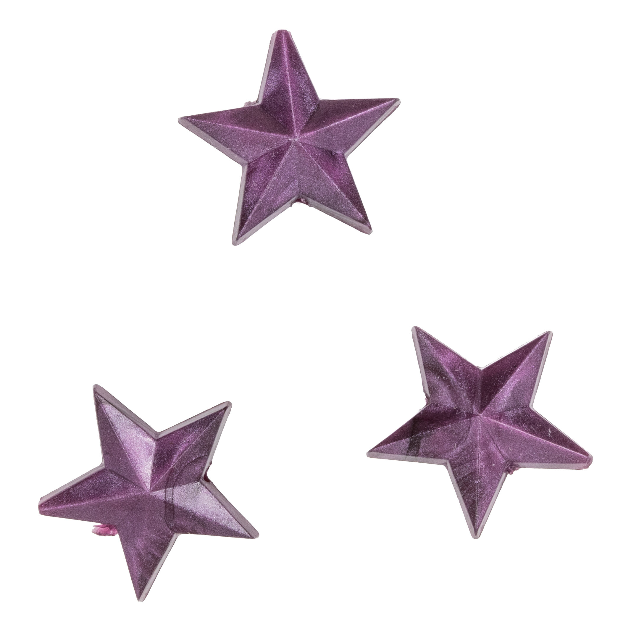 14mm Star Beads in aubergine