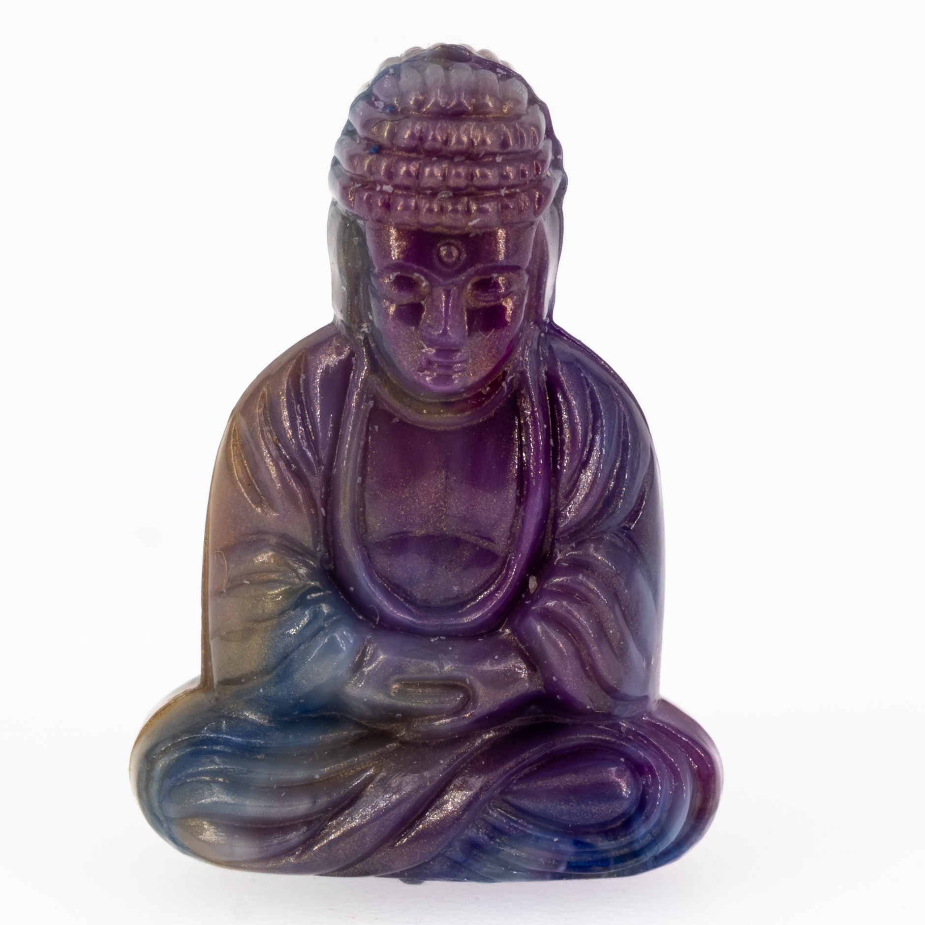 25x18 Buddha-Perle sitzend in lila jade  Marmor
