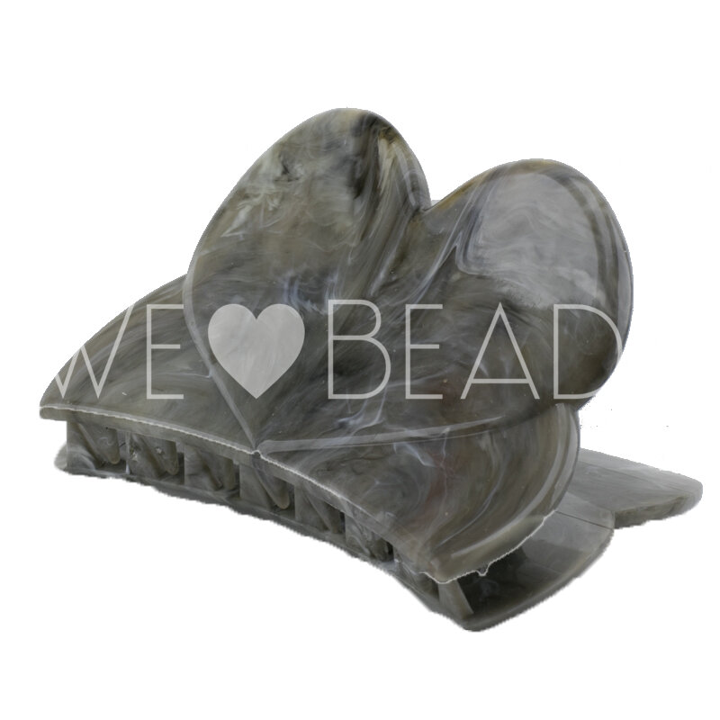 Herz Haarspange in militärgrau Large