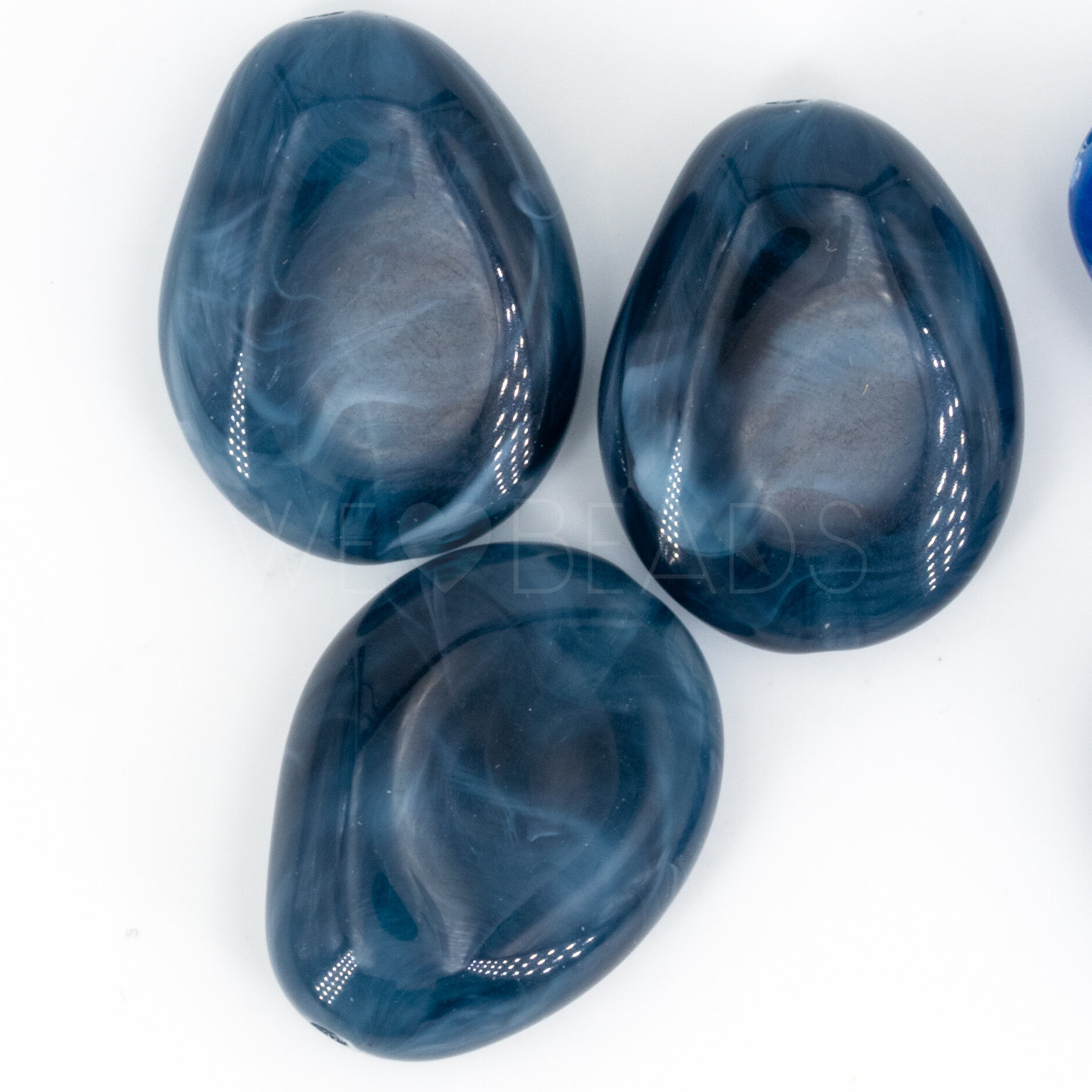 22x17 Perle Barock in blau