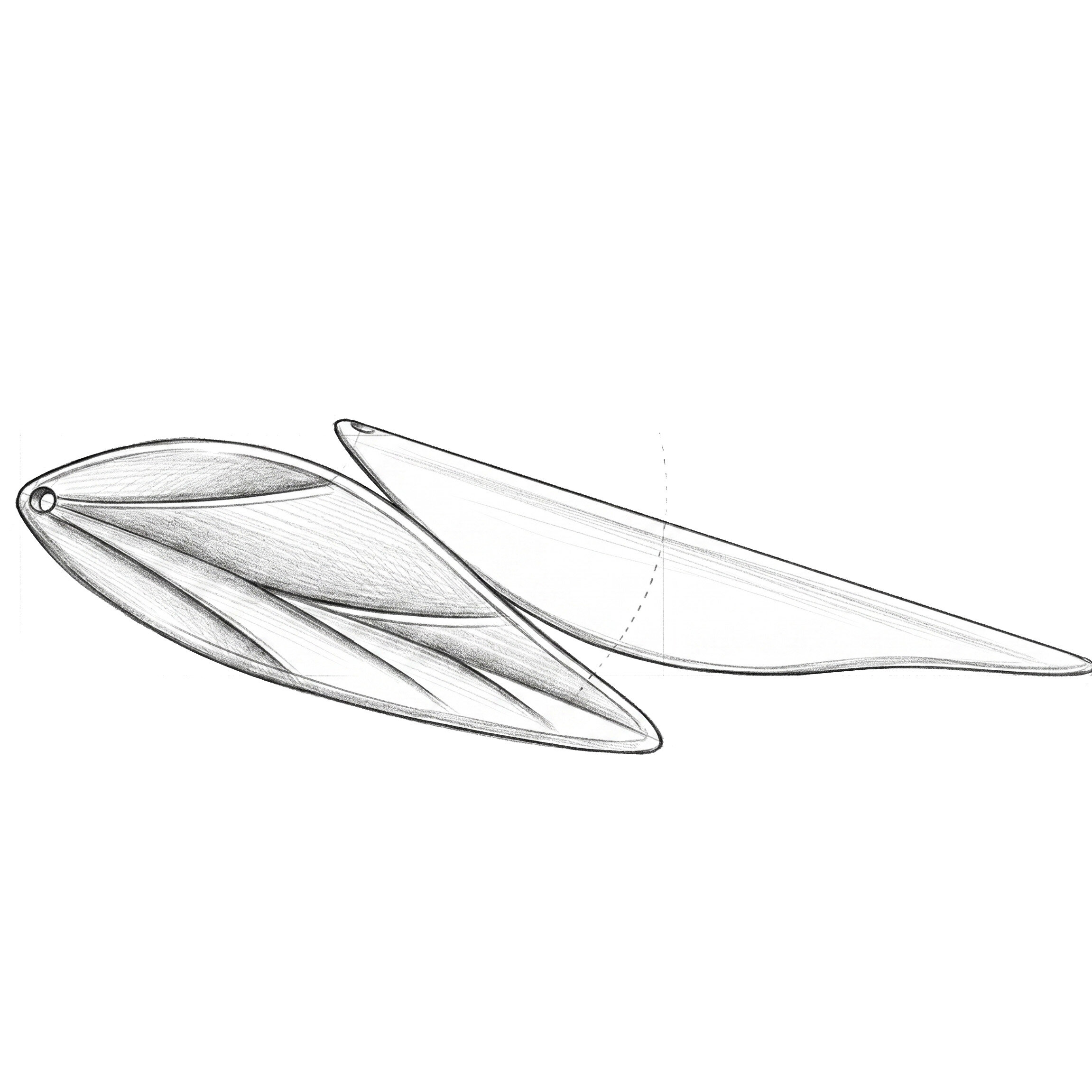 49mm Blatt Anhänger in Kristall matt