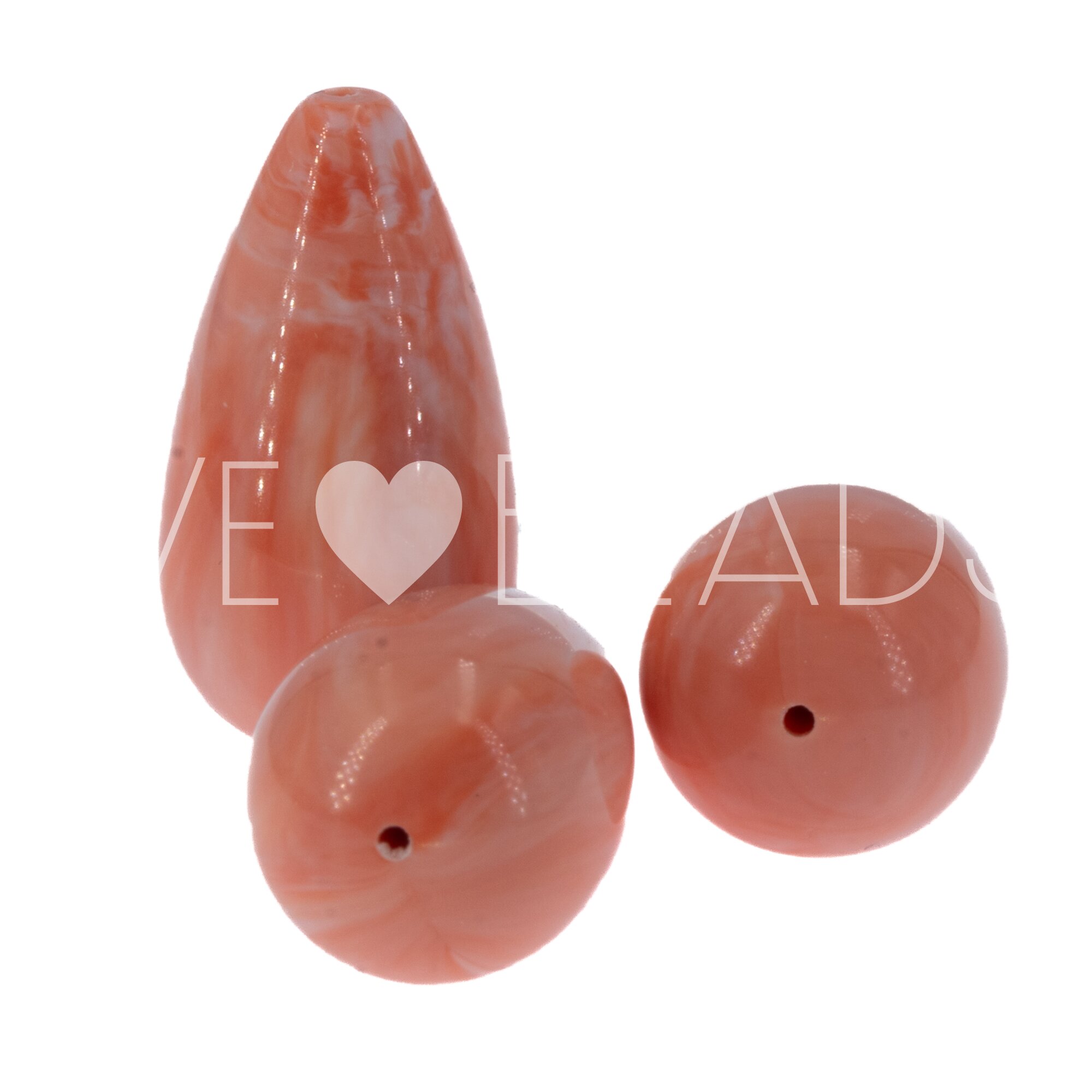14x8 Tropfen perle in muschelrosa Weiß   