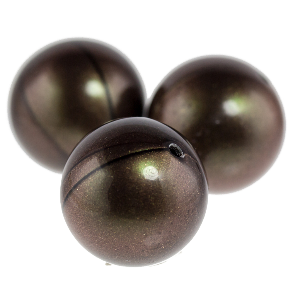 12mm Roundbead in radiant black olive Silk