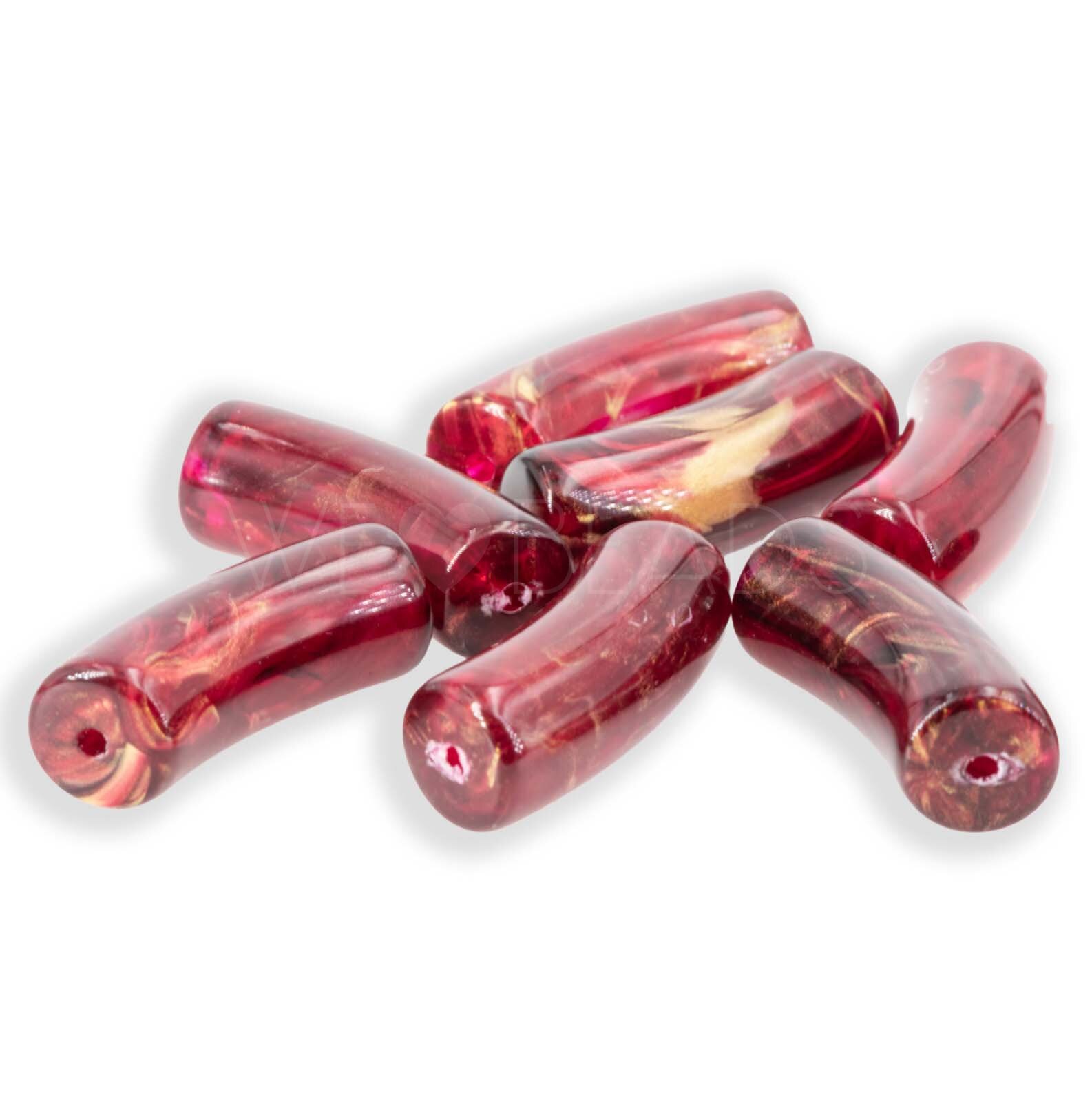  Perle Röhrchen in Roal Rot