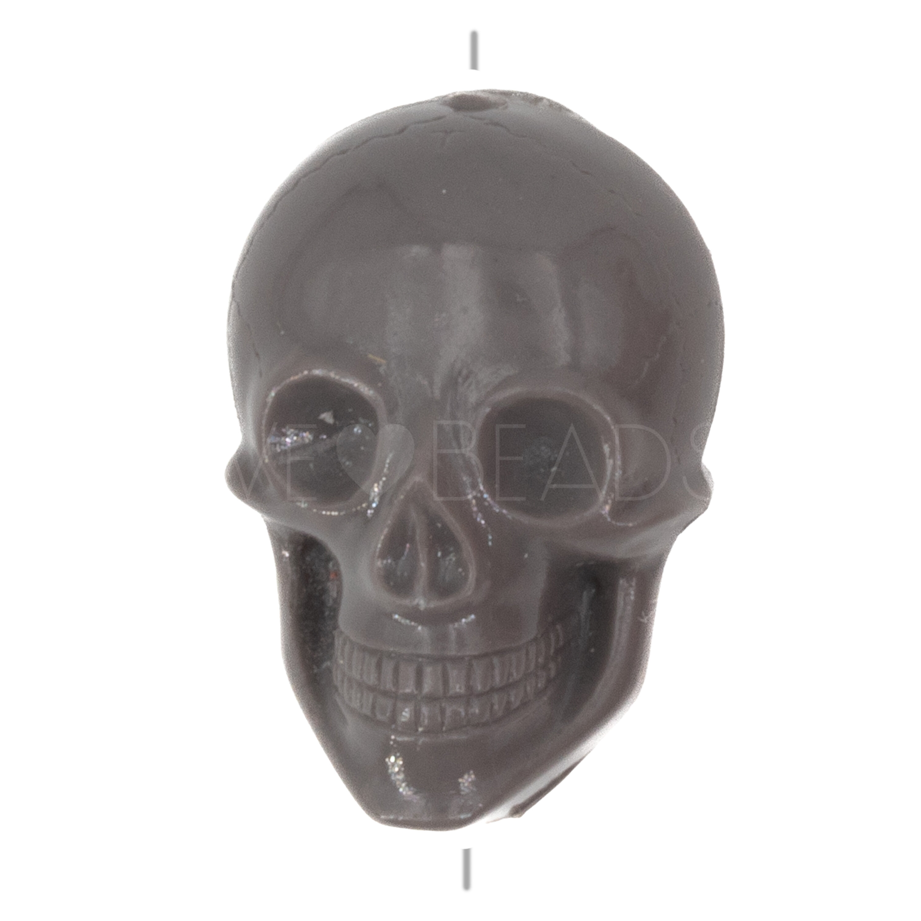 20x14 Totenkopf Perle in Anker Grau