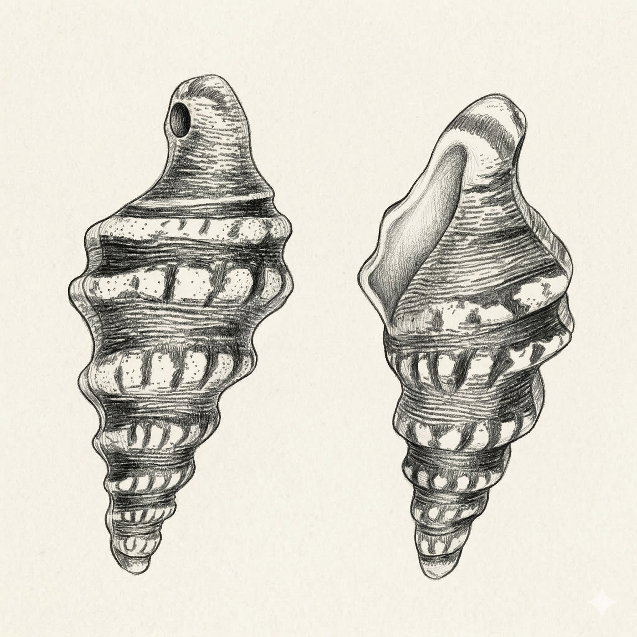 32mm Muschel Anhänger in elfenbein