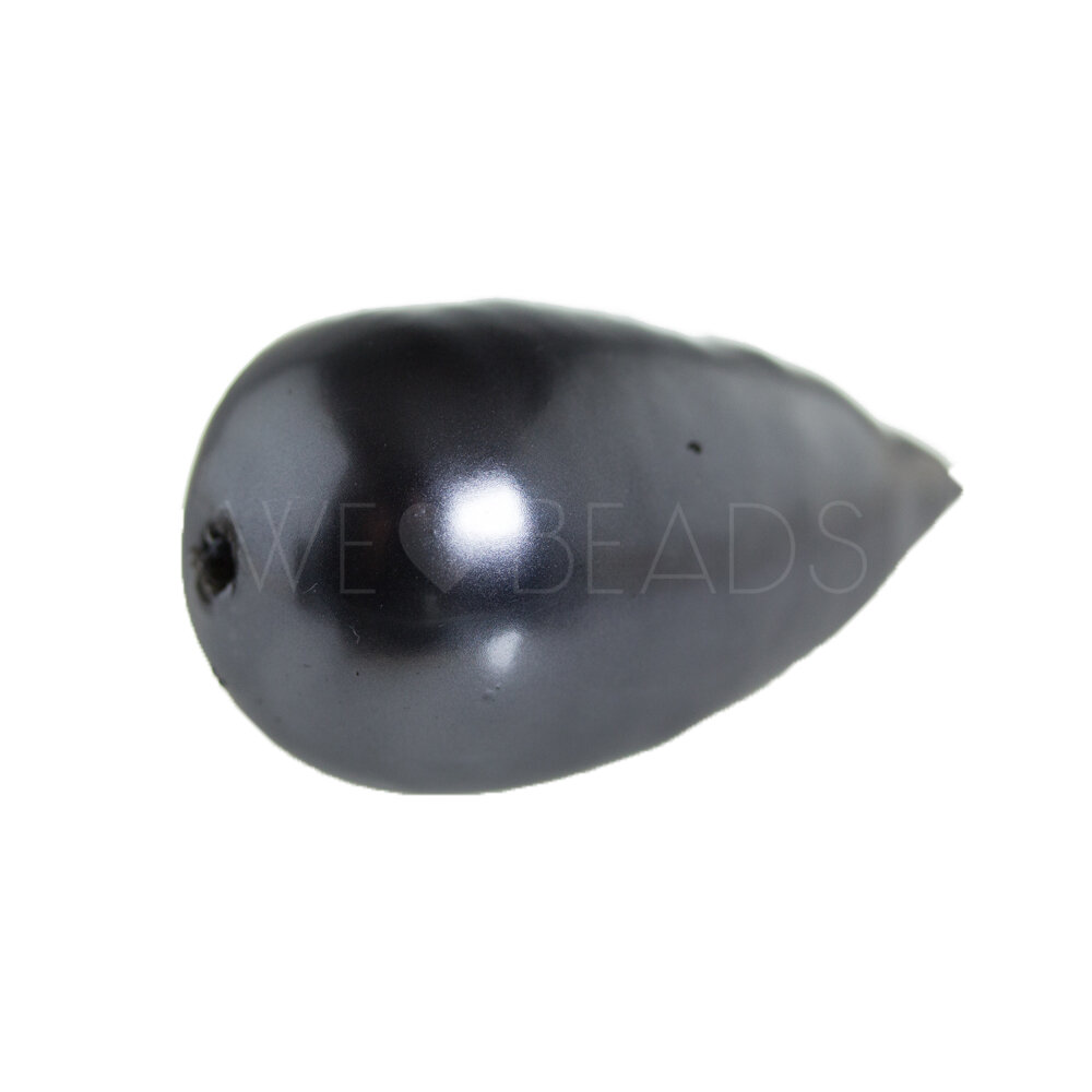 40x23 drop Paper-Mache Bead in bloodstone powder