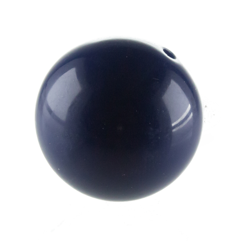 20mm Roundbead in black blue Opaque