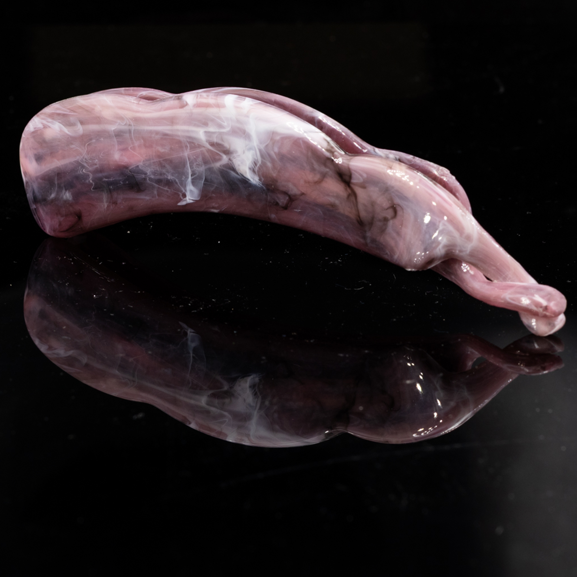 10cm Bananenspange in rauchiges amethystrosé Marmor, medium