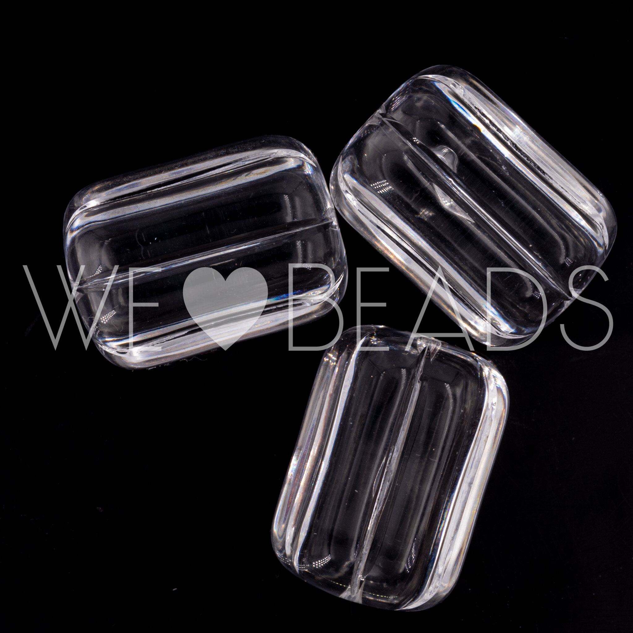 25x18 Walzen Perle in Kristall Transparent