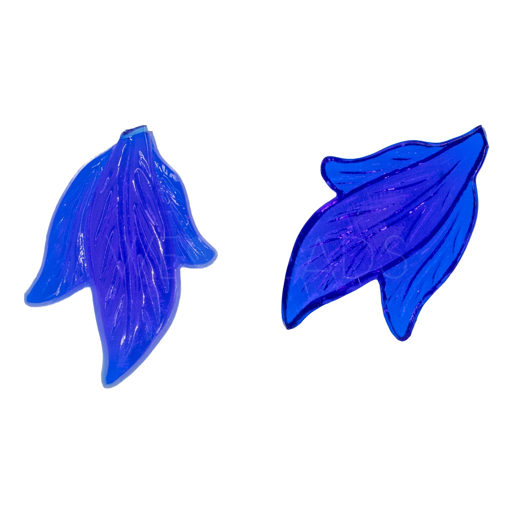 18x13 Blatt Cabochon in blau