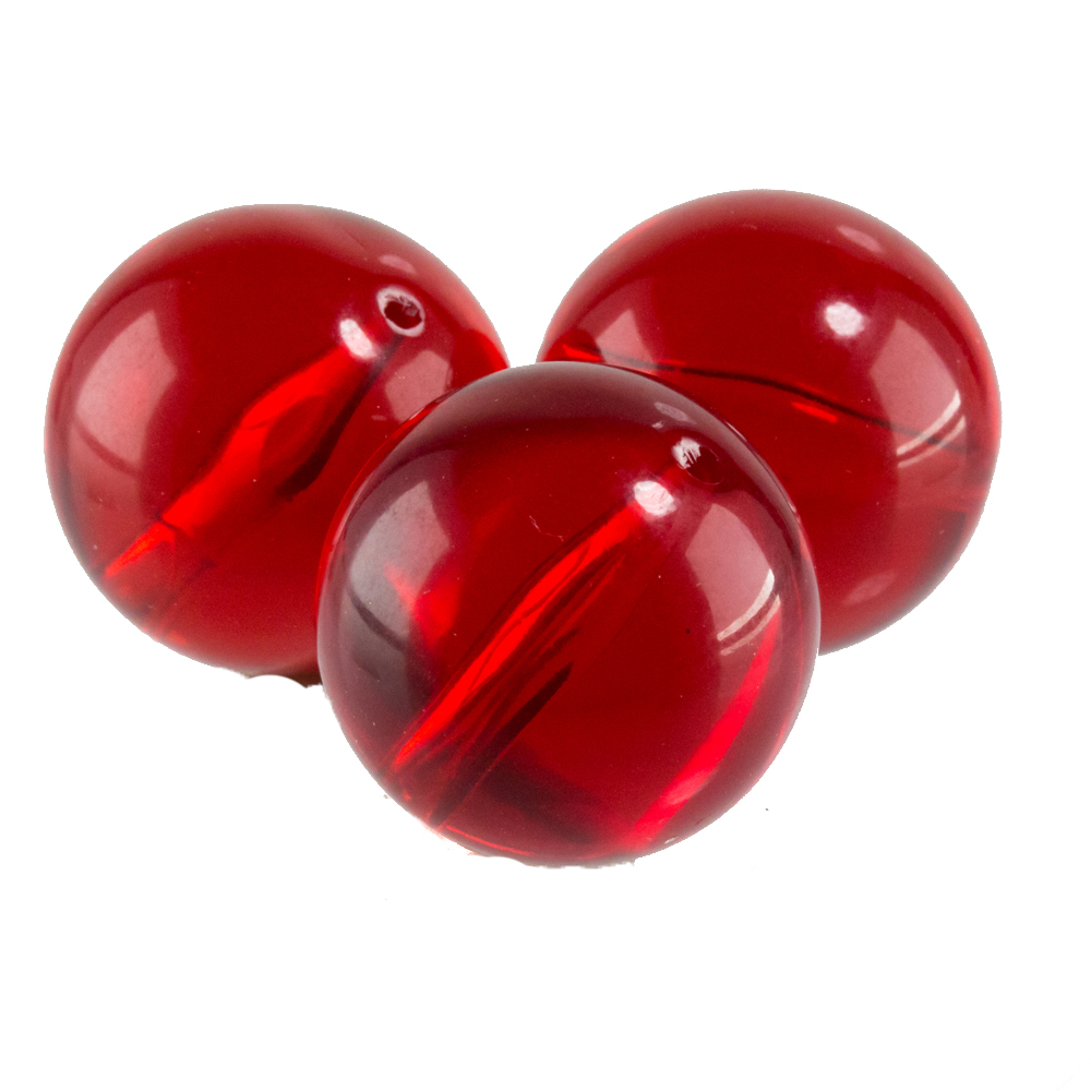 20mm Roundbead in red Translucent