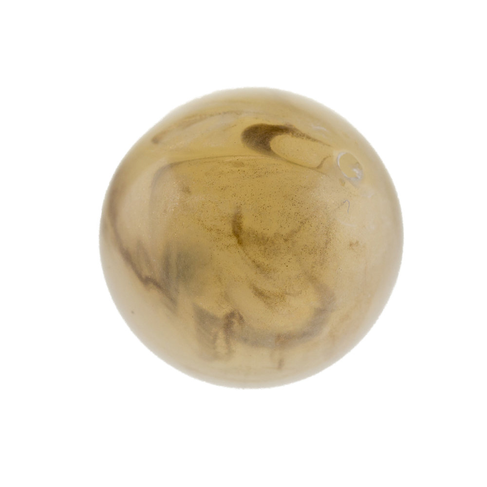 18mm Rundperle in  beigegold  Marmor