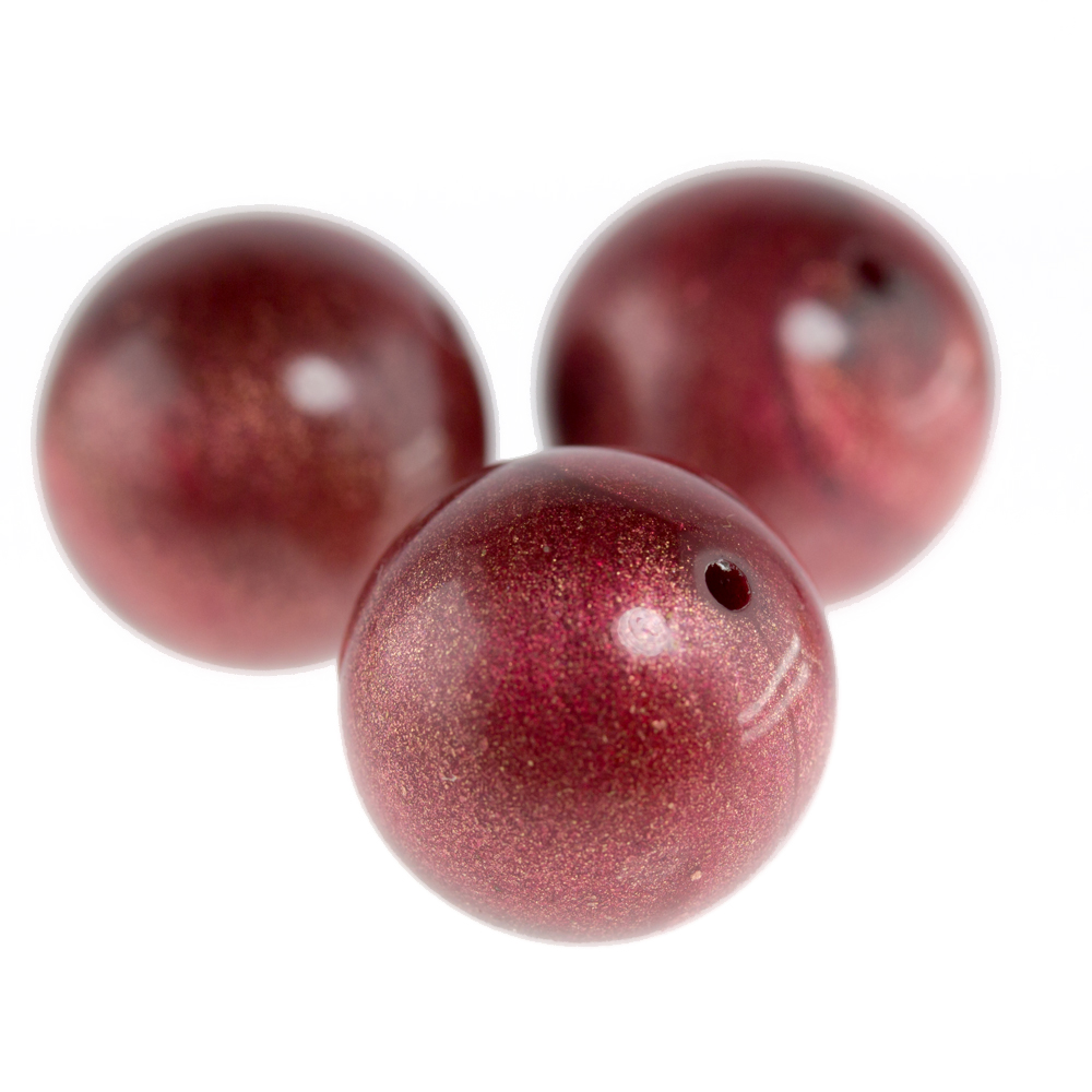16mm Roundbead in Ruby red Silk