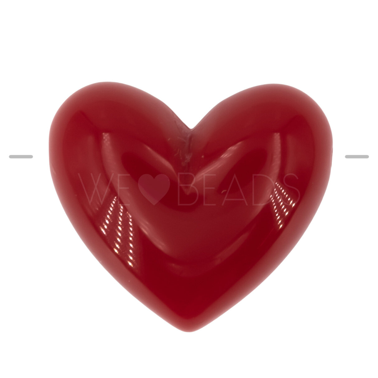 15mm Heart Beads in red