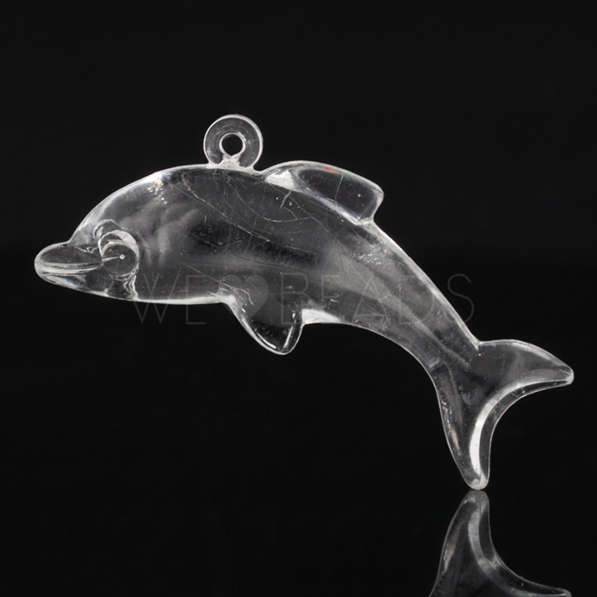 Transparent 36x15 delfin Anhänger in Kristall