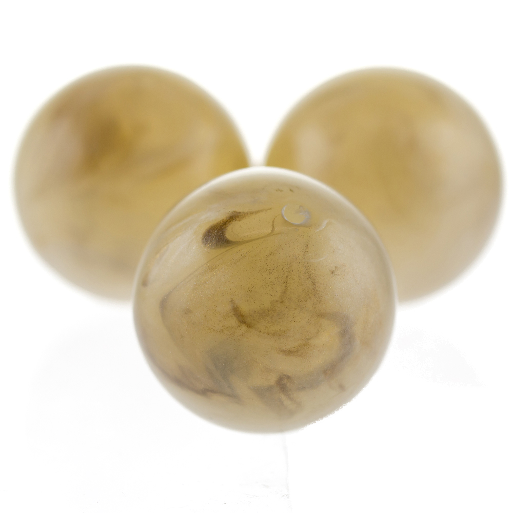 18mm Rundperle in  beigegold  Marmor