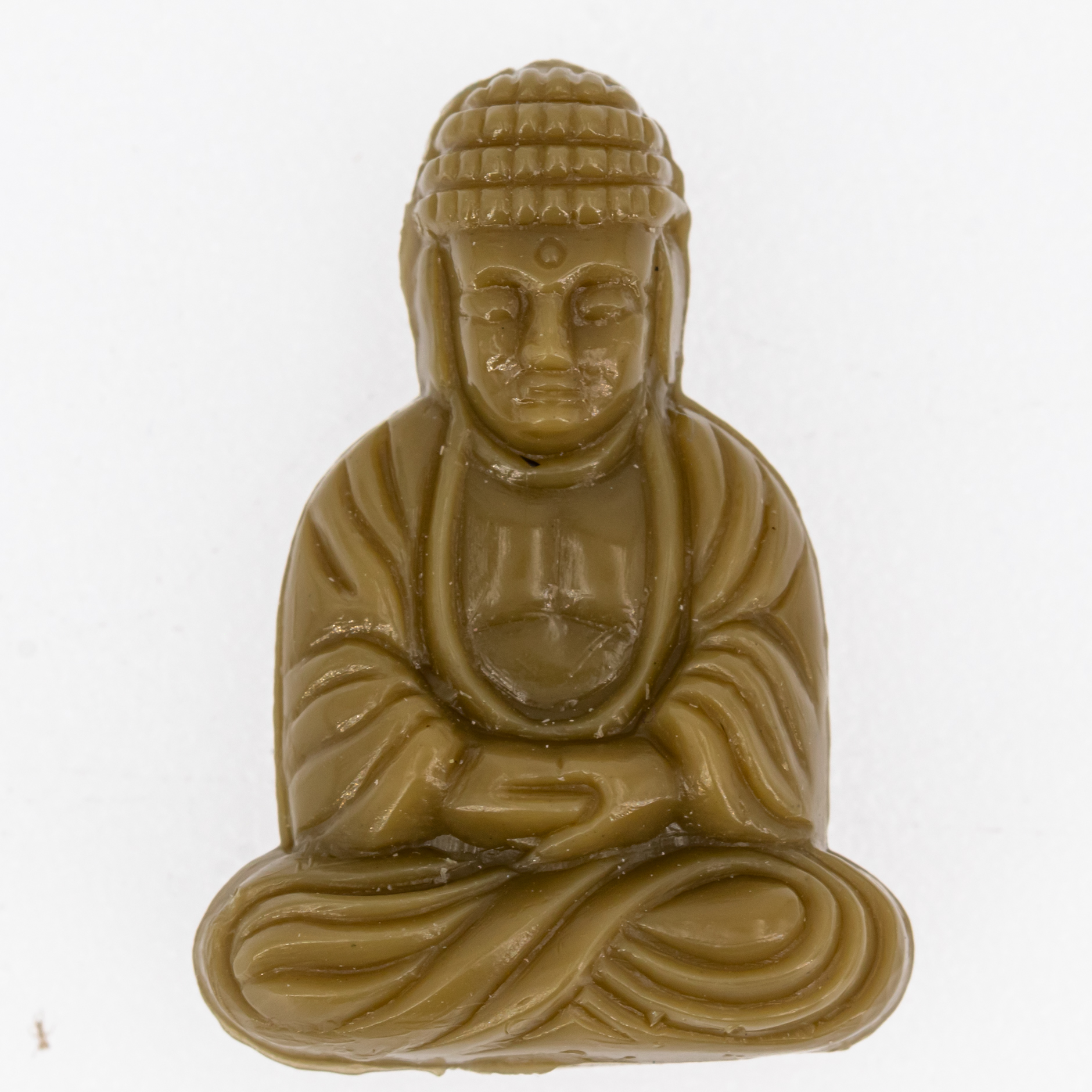 25x18 Buddha-Perle sitzend in schilfgrün Satt