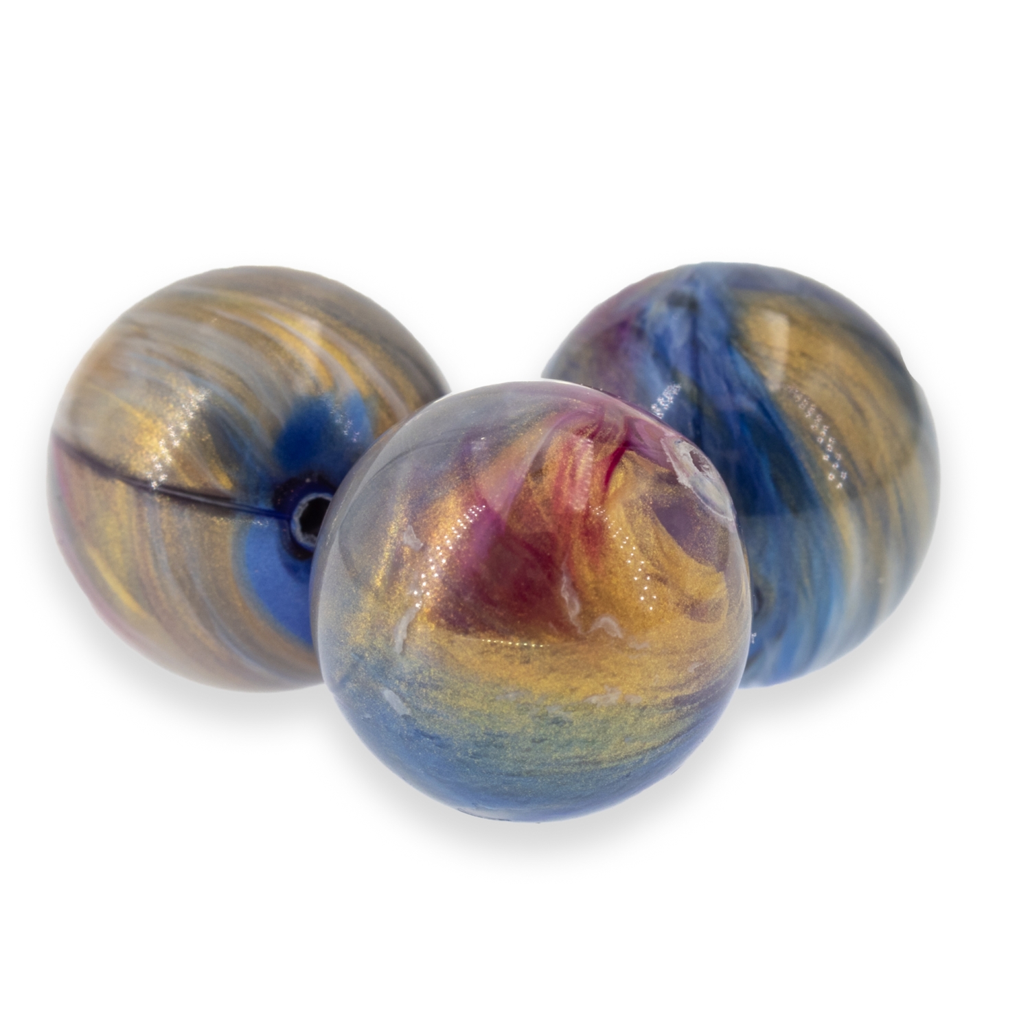 12mm Rundperle in  lila jade  Marmor