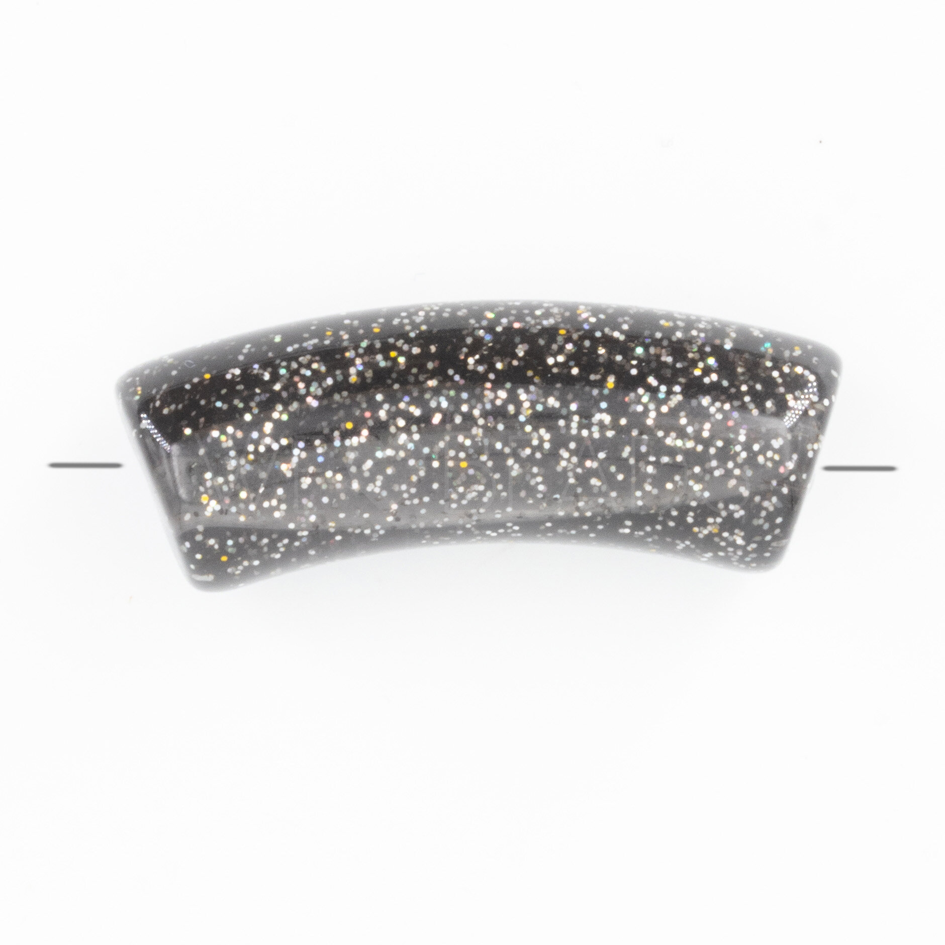 30x10 Perle Röhrchen in glitzer schwarz