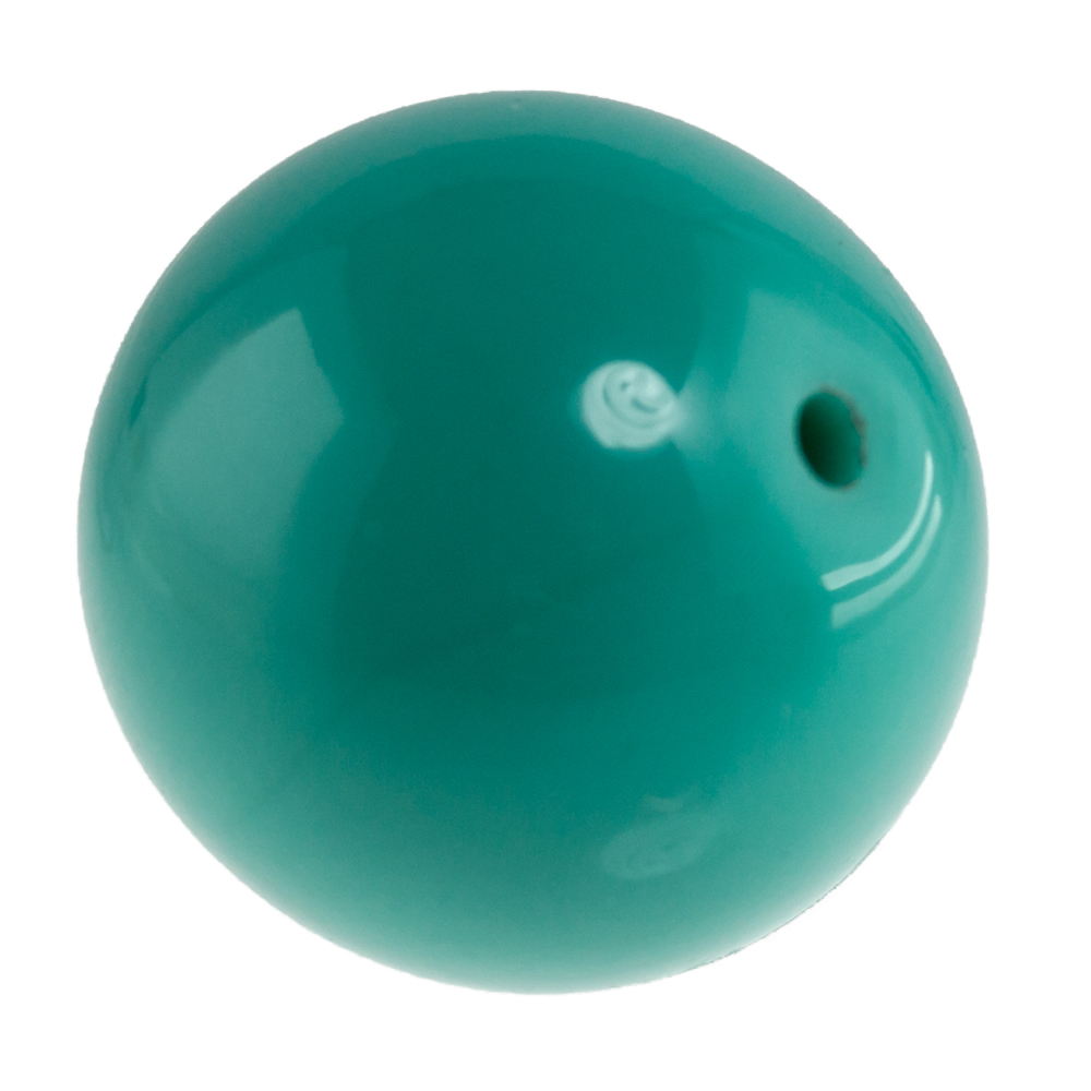 16mm Rundperle in  blautürkis Satt