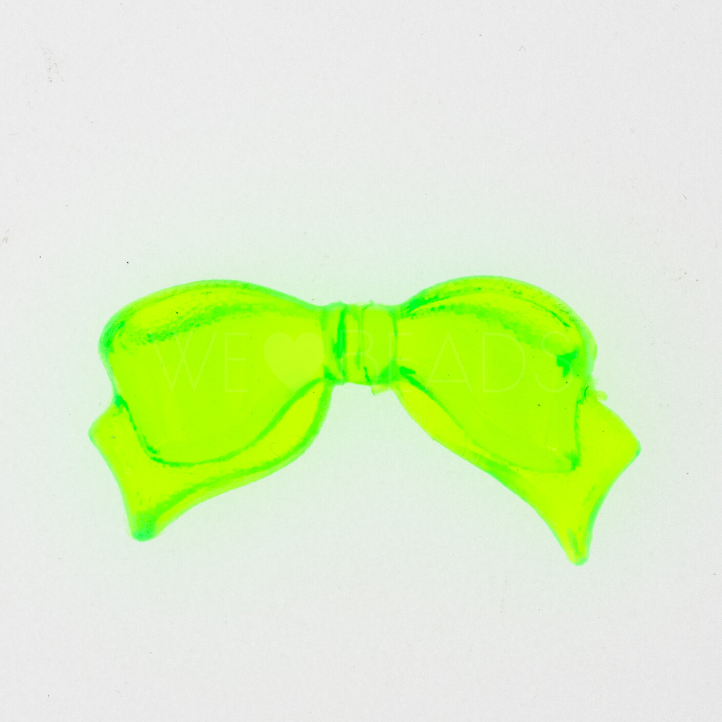 21x10 Schleifen perle  - neon grün mit blasen Transparent