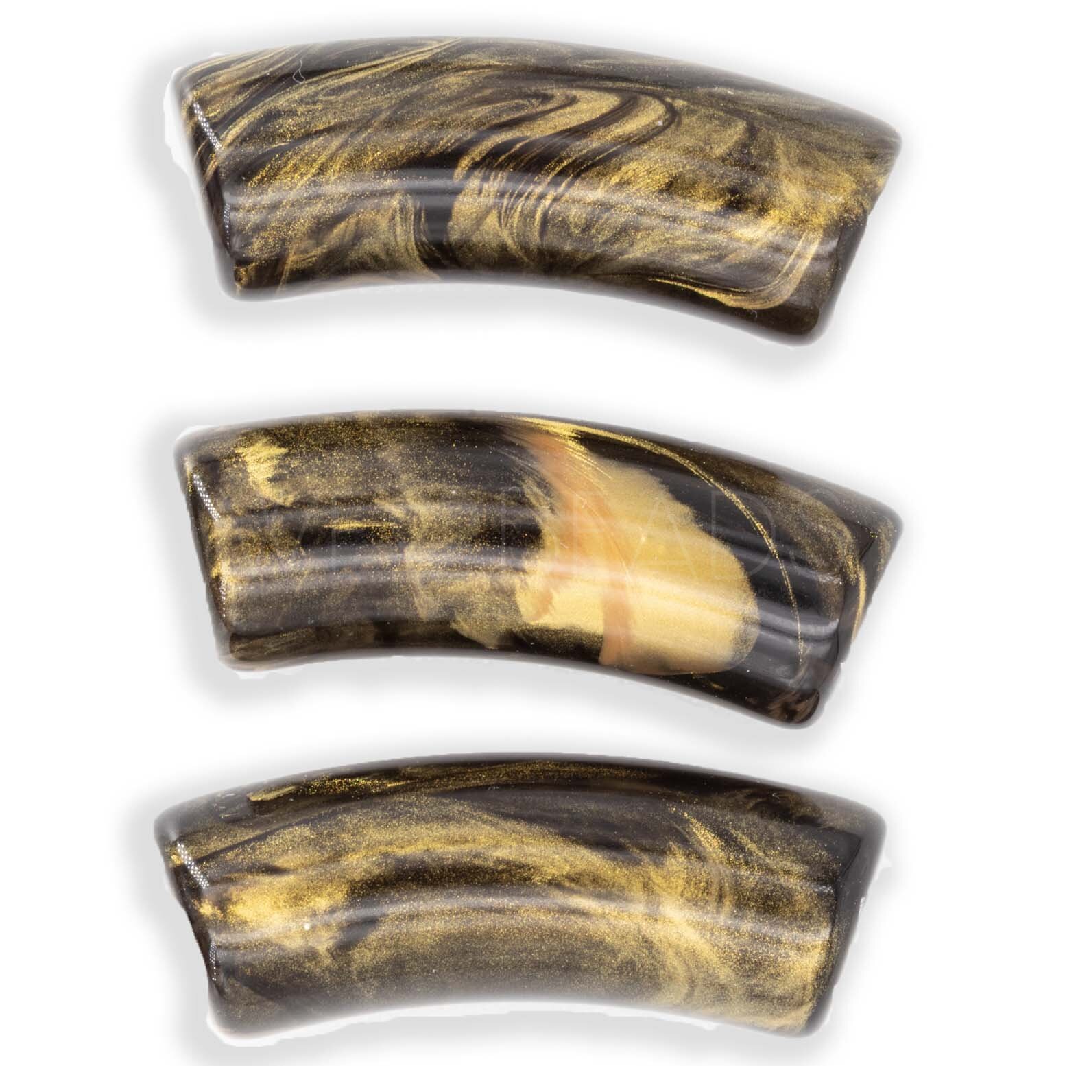  Perle Röhrchen in schwarz gold