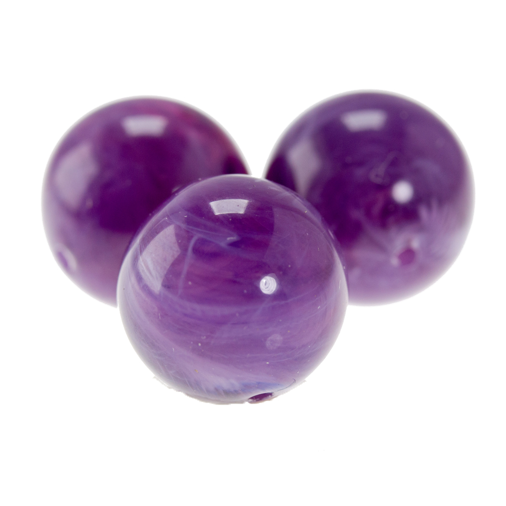 12mm Rundperle in  rotlila Marmor