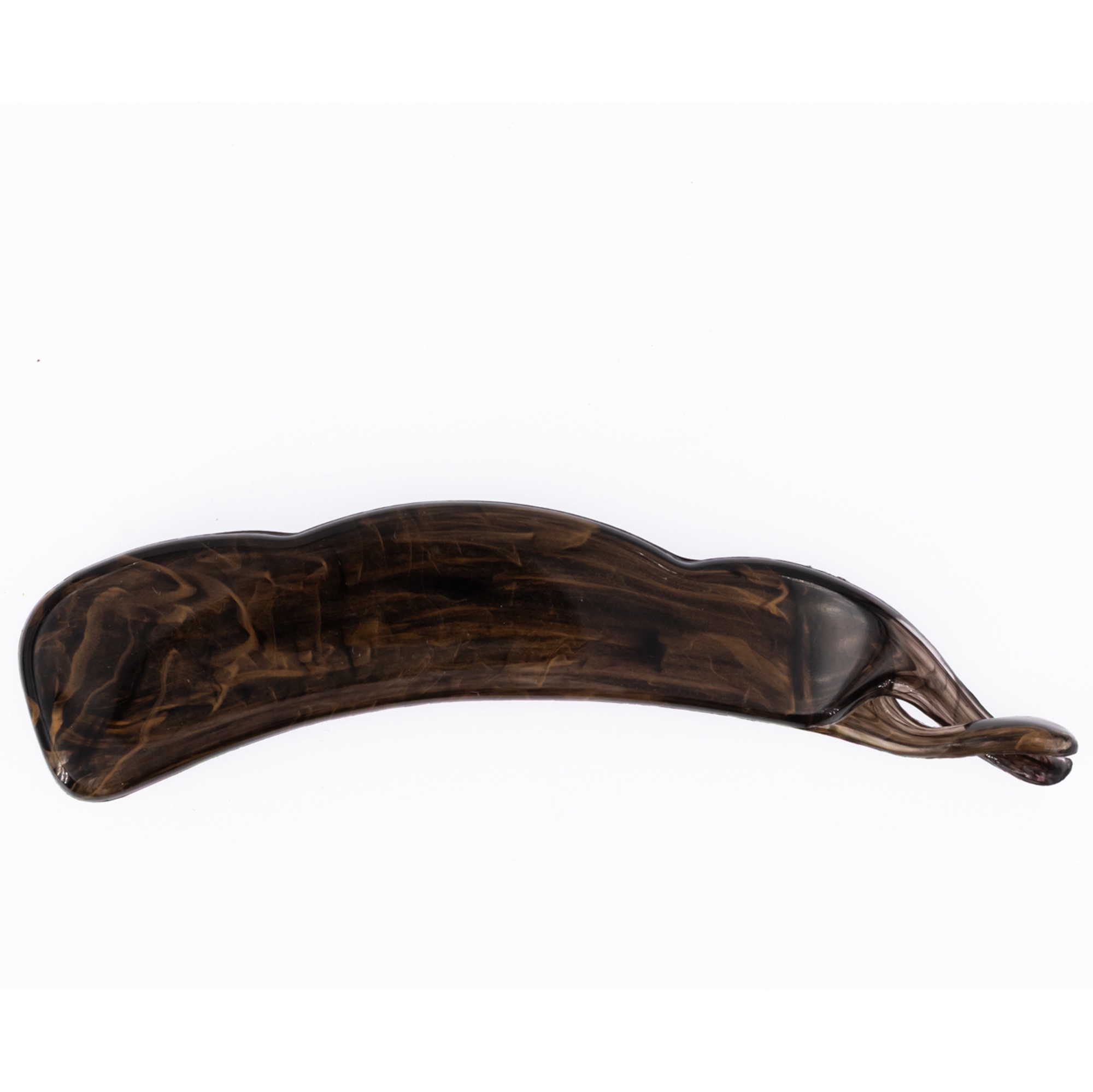 10cm Bananenspange in kakaobraun gold Marmor, Seide, Transparent, medium