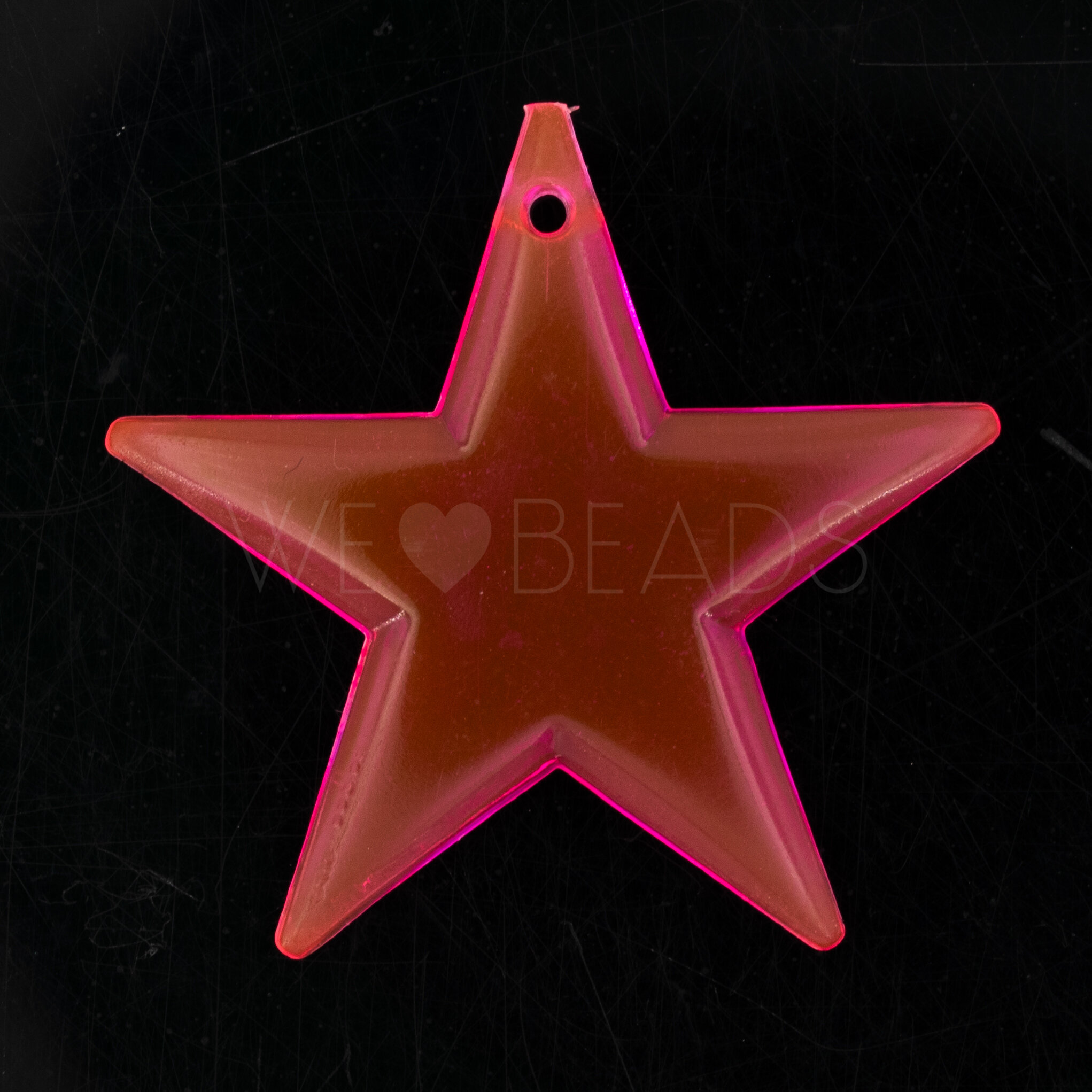 33mm Stern Anhänger in neon pink