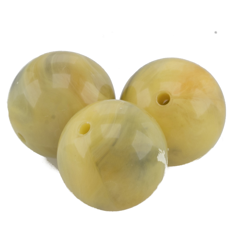 12mm Rundperle in  mineralien gelb Marmor