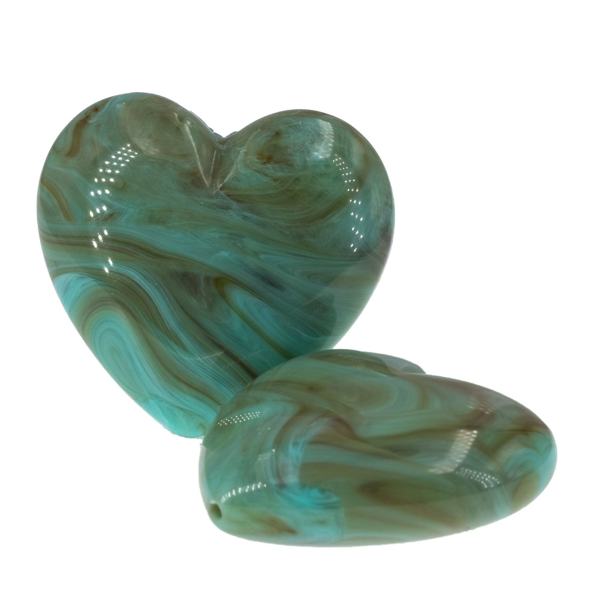 28mm Herz-Perle in türkis Marmor