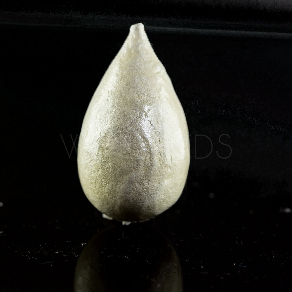 40x23 drop Paper-Mache Bead in light ivory cotton