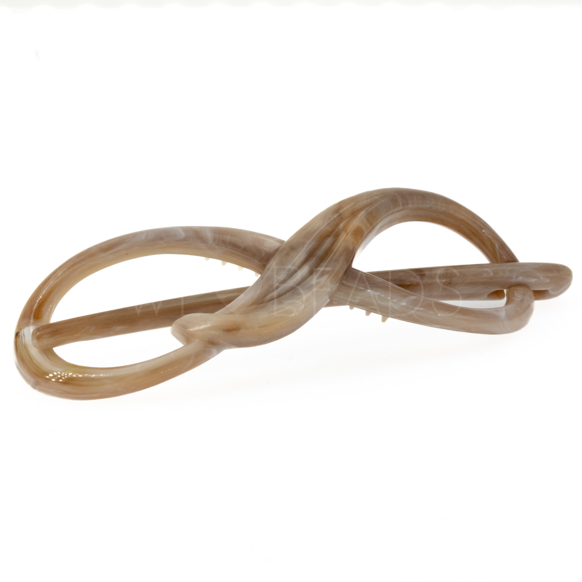 Libellenspange in sandstein beige Marmor, medium