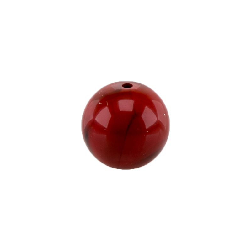 10mm Rundperle in  dunkelrot Marmor